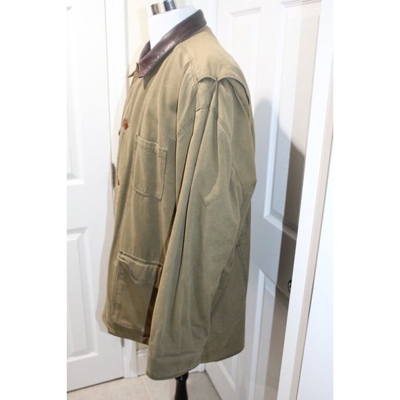 J Crew Mens Small Flannel Lined Barn Coat Corduroy Collar Chore Field Jacket - Picture 2 of 9
